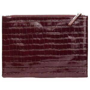 Lulu's Burgundy Croc-Embossed Clutch